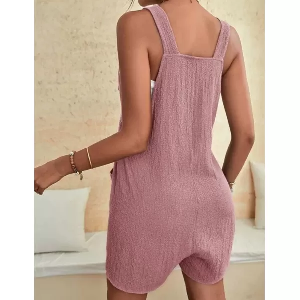 IDEALSANXUN Women Casual Cute Overalls Shorts Summer Loose Fit Short Rompers Jumpsuits 2023Pink