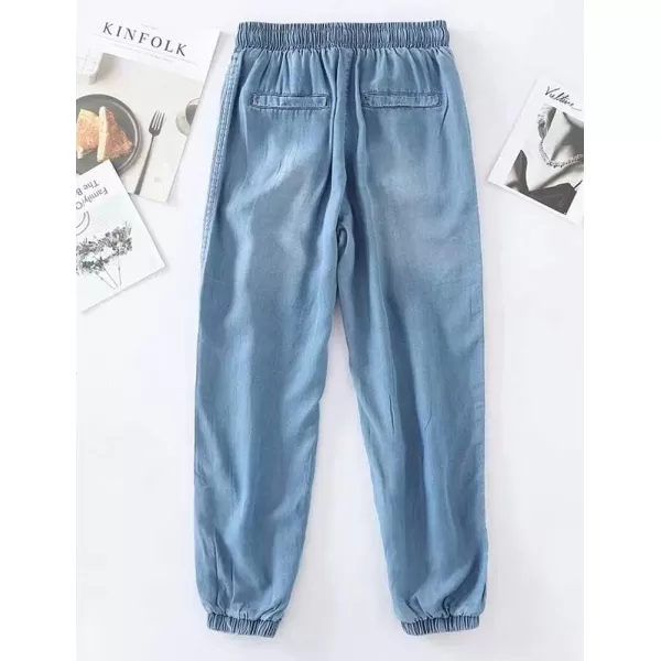 IDEALSANXUN Womens Elastic Waist Summer Thin Loose Jogger JeansDark