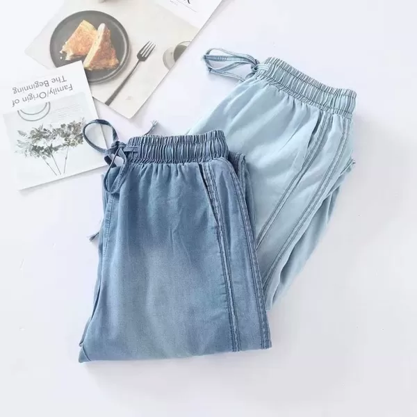 IDEALSANXUN Womens Elastic Waist Summer Thin Loose Jogger JeansDark