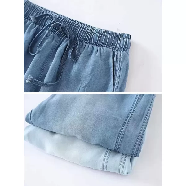 IDEALSANXUN Womens Elastic Waist Summer Thin Loose Jogger JeansLight