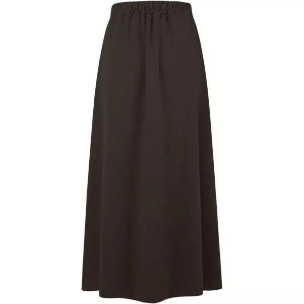 IDEALSANXUN Womens Fall Winter Fleece Lined Elastic Waist Long Skirts with DrawstringCoffee