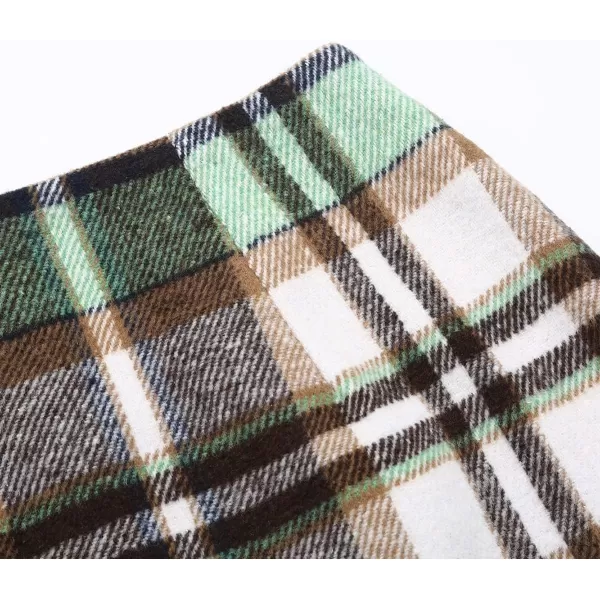 IDEALSANXUN Womens High Waist Plaid Skirt Bodycon Pencil Wool Mini SkirtsGreen New