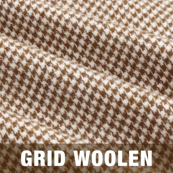 IDEALSANXUN Womens High Waist Plaid Skirt Bodycon Pencil Wool Mini SkirtsGrid Camel
