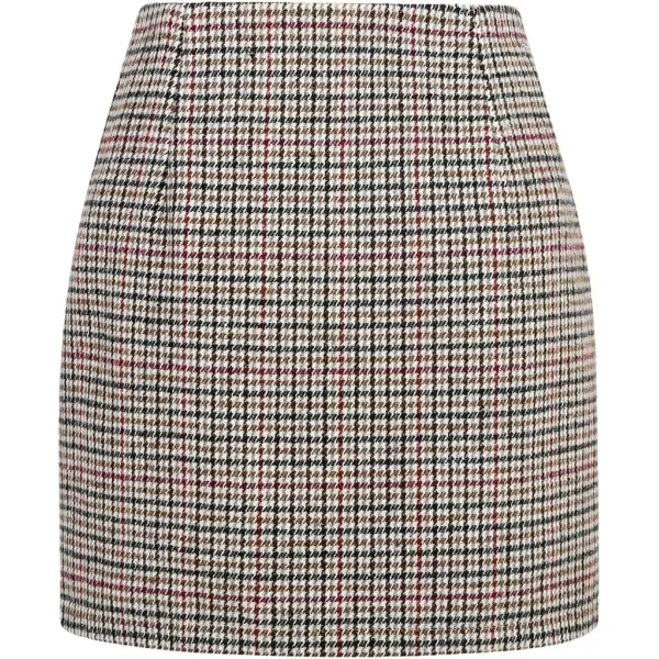 IDEALSANXUN Womens High Waist Plaid Skirt Bodycon Pencil Wool Mini SkirtsGrid Multicolor