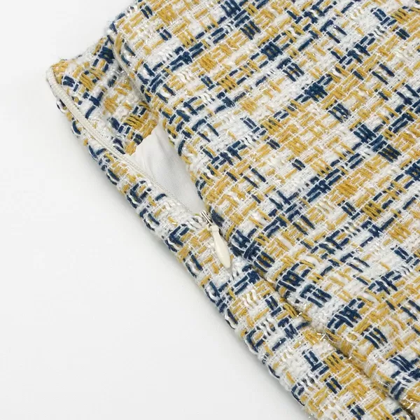 IDEALSANXUN Womens High Waist Plaid Skirt Bodycon Pencil Wool Mini SkirtsGrid Yellow