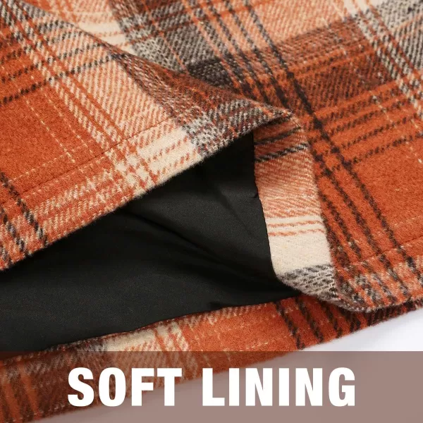 IDEALSANXUN Womens High Waist Plaid Skirt Bodycon Pencil Wool Mini SkirtsOrange