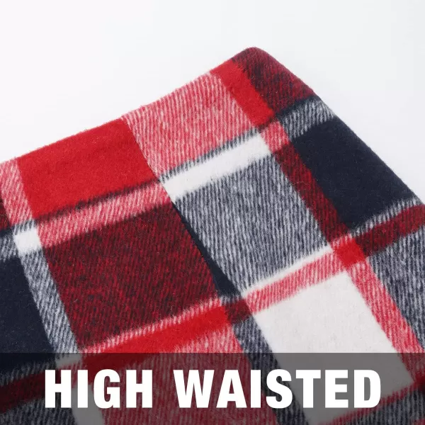 IDEALSANXUN Womens High Waist Plaid Skirt Bodycon Pencil Wool Mini SkirtsPlaid Rose