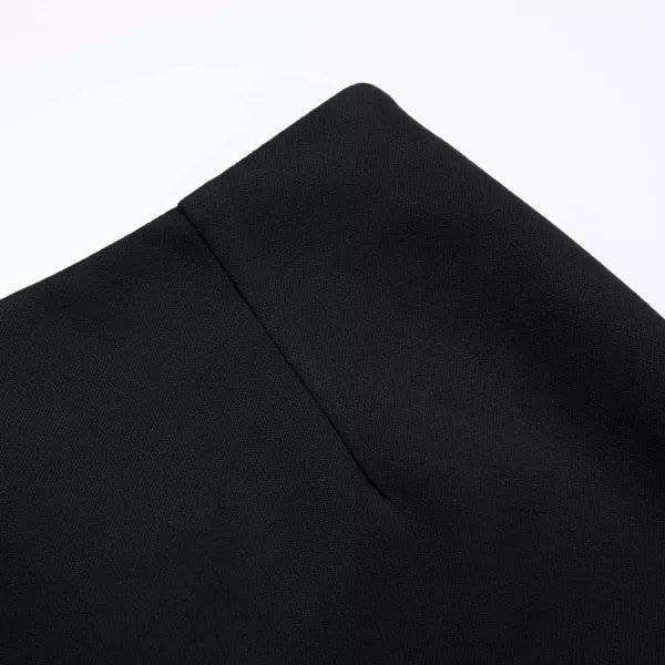 IDEALSANXUN Womens High Waist Plaid Skirt Bodycon Pencil Wool Mini SkirtsPure Black