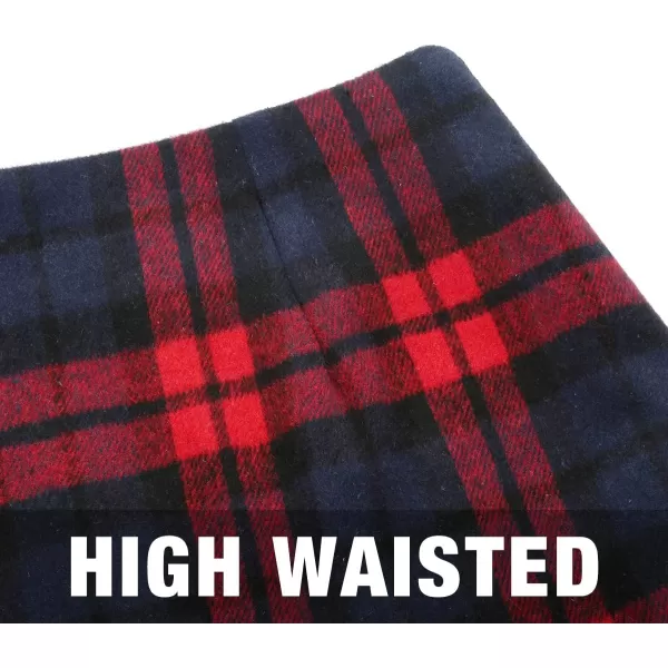 IDEALSANXUN Womens High Waist Plaid Skirt Bodycon Pencil Wool Mini SkirtsRed 01