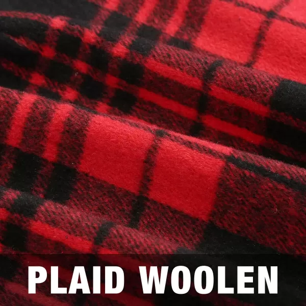 IDEALSANXUN Womens High Waist Plaid Skirt Bodycon Pencil Wool Mini SkirtsRed 02