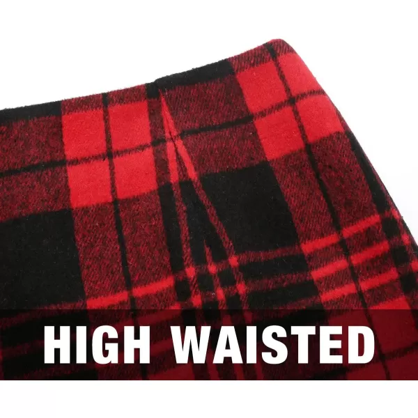 IDEALSANXUN Womens High Waist Plaid Skirt Bodycon Pencil Wool Mini SkirtsRed 02