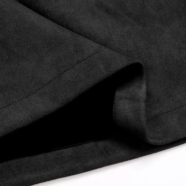IDEALSANXUN Womens High Waist Plaid Skirt Bodycon Pencil Wool Mini SkirtsSuede Black