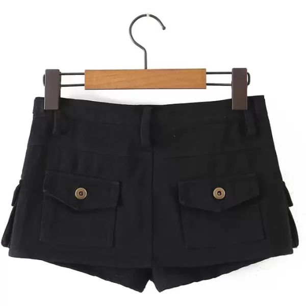 IDEALSANXUN Womens Micro Mini Cargo Skirts for Women Trendy 2023 Short Denim Jean Skirts Y2k ClothingBlack