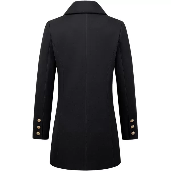 IDEALSANXUN Wool Coats for Women 2023 Trench Coat Peacoats Fall Winter ClothesBlack