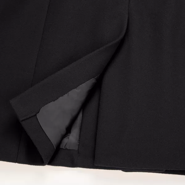 IDEALSANXUN Wool Coats for Women 2023 Trench Coat Peacoats Fall Winter ClothesBlack