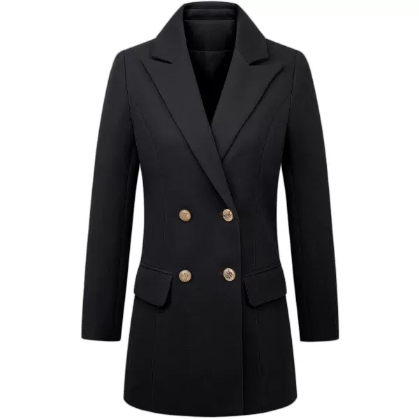 IDEALSANXUN Wool Coats for Women 2023 Trench Coat Peacoats Fall Winter ClothesBlack