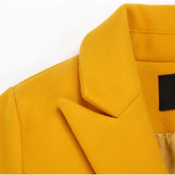 IDEALSANXUN Wool Coats for Women 2023 Trench Coat Peacoats Fall Winter ClothesYellow