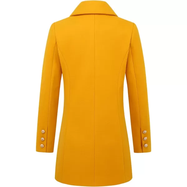 IDEALSANXUN Wool Coats for Women 2023 Trench Coat Peacoats Fall Winter ClothesYellow