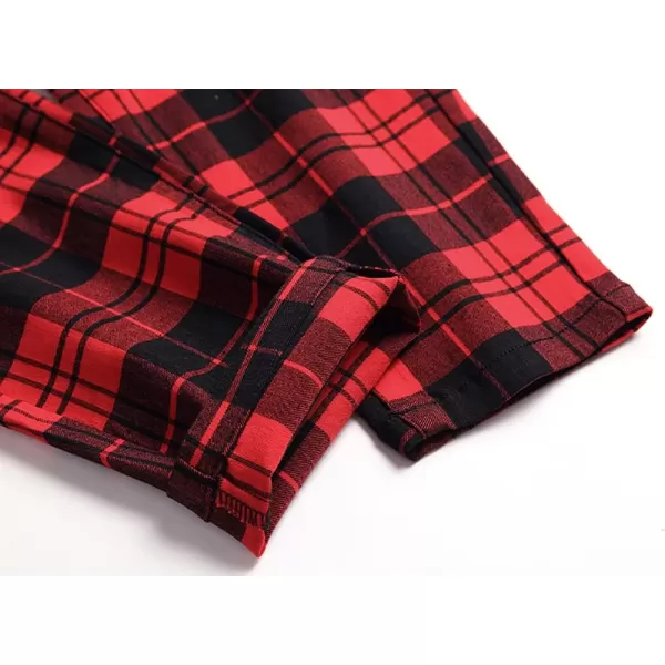 Mens Plaid Pants Casual Stretch Slim Fit Dress Chino Pants2 Wine T2