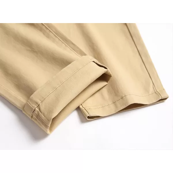 Mens Plaid Pants Casual Stretch Slim Fit Dress Chino PantsPure Khaki