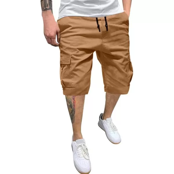 IDEALSANXUN Cargo Shorts for Men Casual Summer Cotton ShortsDark Khaki