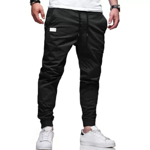 IDEALSANXUN Joggers for Men Cargo Pants Casual Tactical Sweatpants Hiking PantsBlack