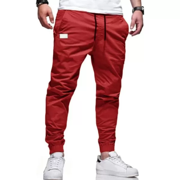 IDEALSANXUN Joggers for Men Cargo Pants Casual Tactical Sweatpants Hiking PantsRed