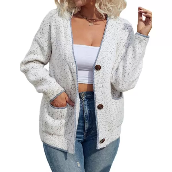 IDEALSANXUN Women Cardigan Sweater V Neck Long Sleeve Casual Fall Winter 2023 Knit Sweater Jacket CoatBeige