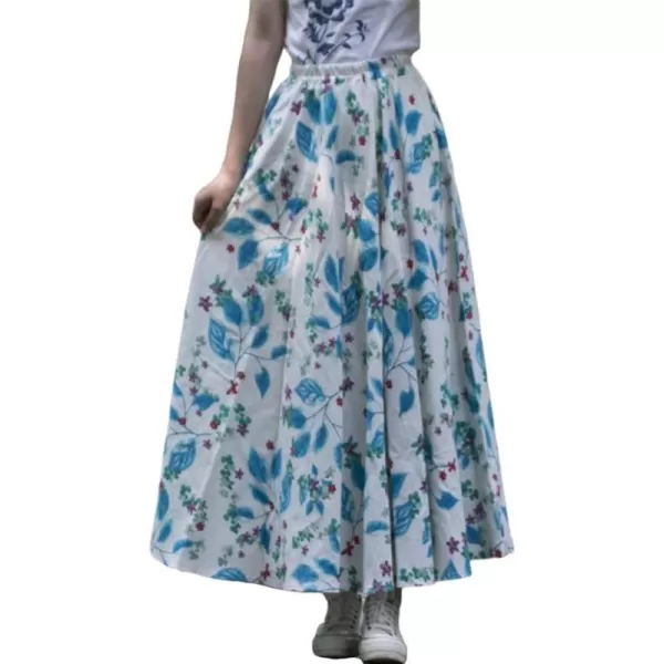 IDEALSANXUN Womens Cotton Linen High Waisted A Line Boho Floral Long Maxi SkirtPrint 119