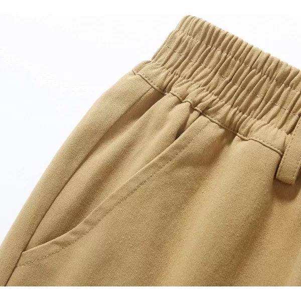 IDEALSANXUN Cargo Pants for Mens Casual Elastic Waist Loose Fit Cargo PantCargoDark Khaki