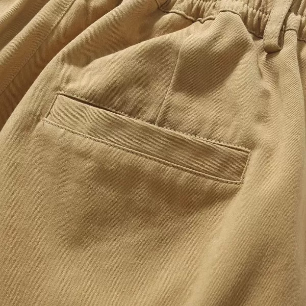 IDEALSANXUN Cargo Pants for Mens Casual Elastic Waist Loose Fit Cargo PantCargoDark Khaki