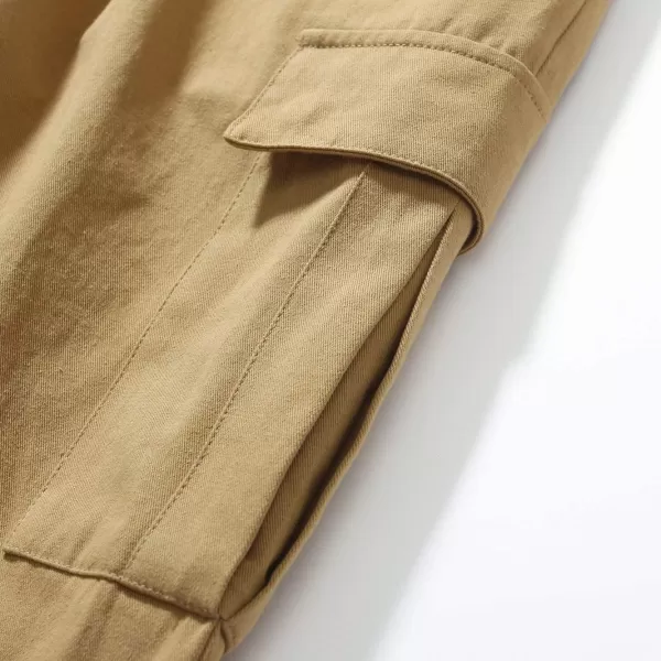 IDEALSANXUN Cargo Pants for Mens Casual Elastic Waist Loose Fit Cargo PantCargoDark Khaki