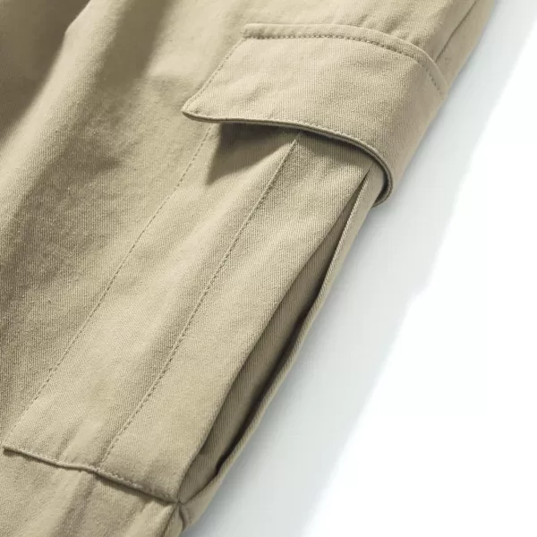 IDEALSANXUN Cargo Pants for Mens Casual Elastic Waist Loose Fit Cargo PantCargoKhaki
