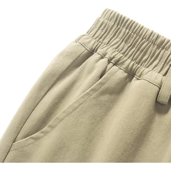 IDEALSANXUN Cargo Pants for Mens Casual Elastic Waist Loose Fit Cargo PantCargoKhaki