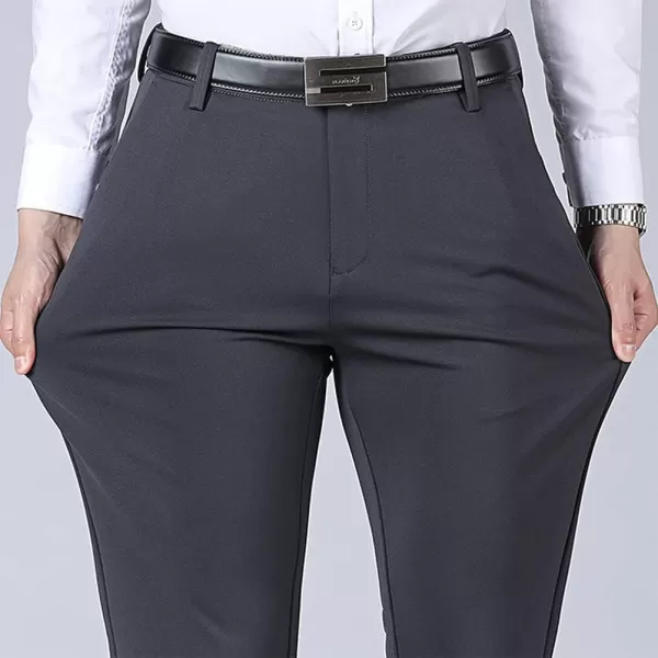 IDEALSANXUN Fleece Lined Pants for Mens Straight Leg Casual Stretch Dress PantsDark GreyFleece