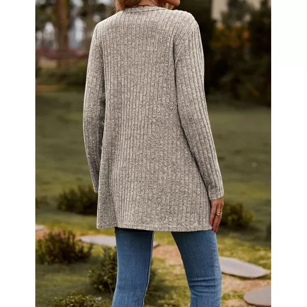 IDEALSANXUN Long Sweater Cardigan for Women V Neck Button Up Long Sleeve Ribbed Bodysuit Knit Sweater Jacket CoatKhaki
