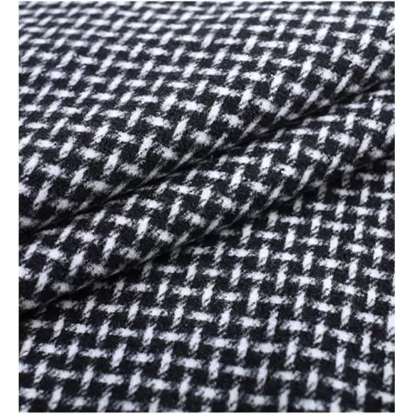 IDEALSANXUN Long Wool Plaid Skirts for Women 2023 Fall Winter A Line Flared Maxi SkirtsDark Grey