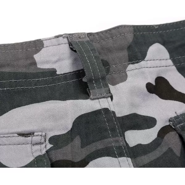 IDEALSANXUN Mens Casual Loose Military Twill Camo Cargo ShortsBlue Camo