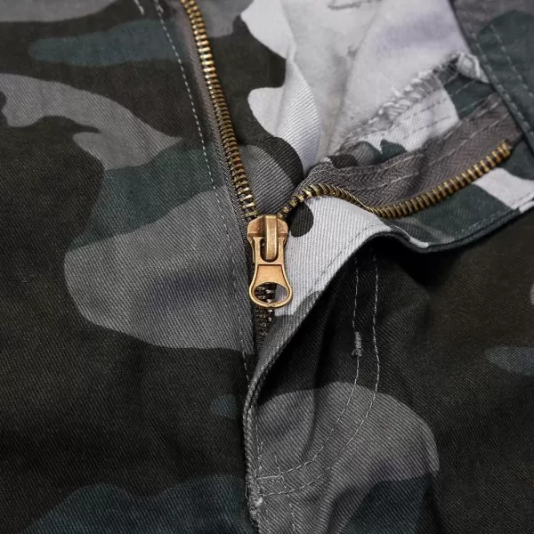 IDEALSANXUN Mens Casual Loose Military Twill Camo Cargo ShortsBlue Camo