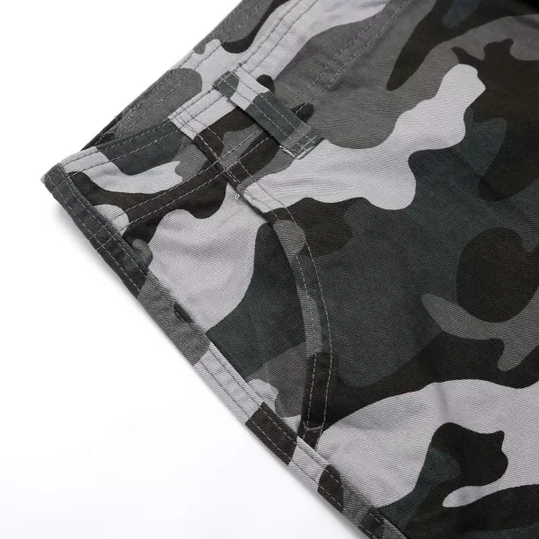 IDEALSANXUN Mens Casual Loose Military Twill Camo Cargo ShortsBlue Camo
