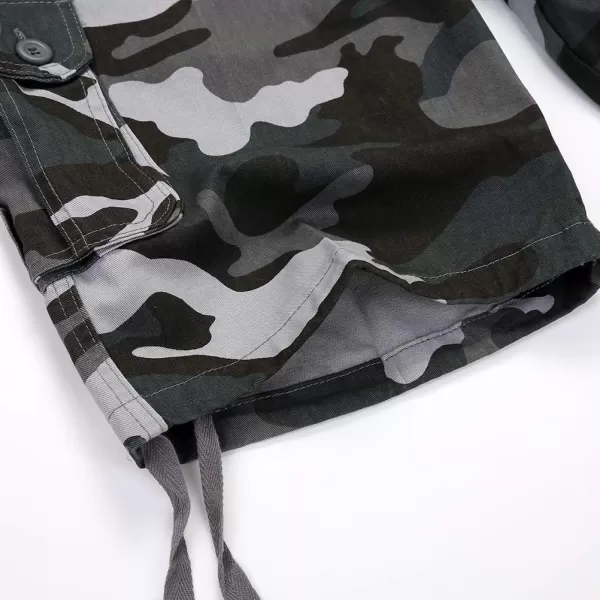 IDEALSANXUN Mens Casual Loose Military Twill Camo Cargo ShortsBlue Camo