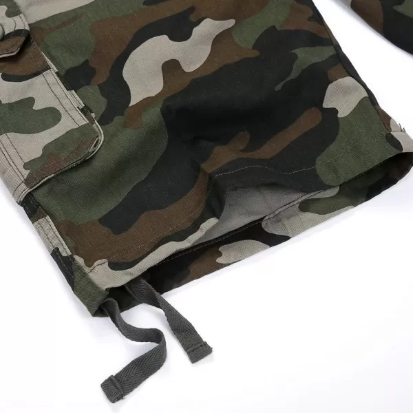 IDEALSANXUN Mens Casual Loose Military Twill Camo Cargo ShortsGreen Camo