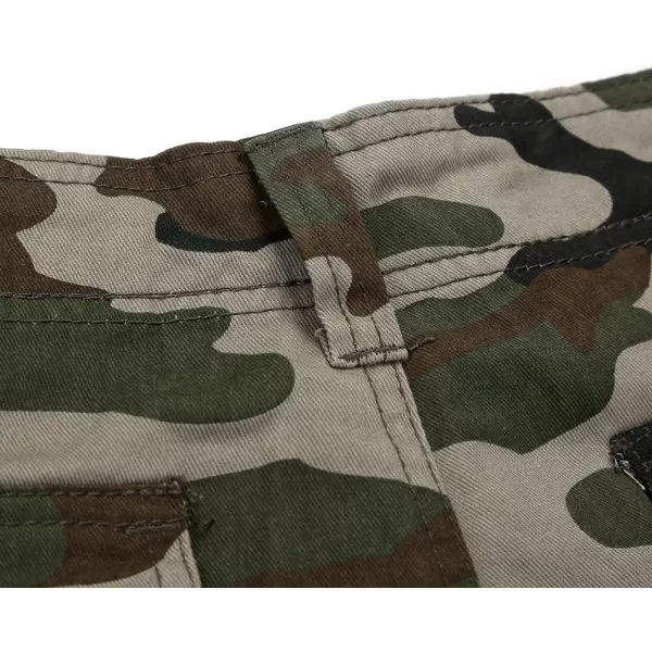 IDEALSANXUN Mens Casual Loose Military Twill Camo Cargo ShortsGreen Camo