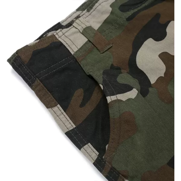 IDEALSANXUN Mens Casual Loose Military Twill Camo Cargo ShortsGreen Camo