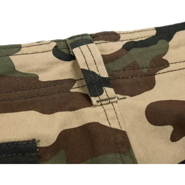 IDEALSANXUN Mens Casual Loose Military Twill Camo Cargo ShortsKhaki Camo