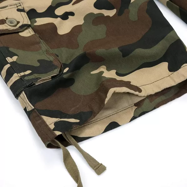 IDEALSANXUN Mens Casual Loose Military Twill Camo Cargo ShortsKhaki Camo