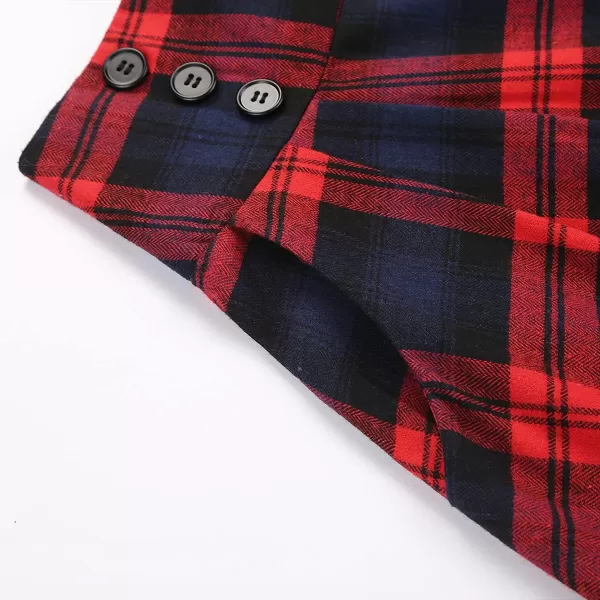 IDEALSANXUN Plaid Skirt for Womens High Waist Aline Pleated Midi SkirtsRed