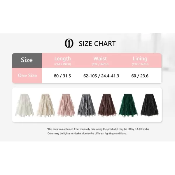 IDEALSANXUN Womens High Waist Aline Long Pleated Tulle Tutu SkirtsBlack