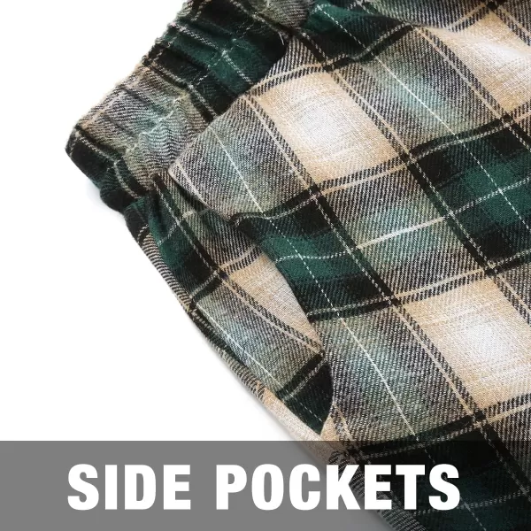 IDEALSANXUN Womens Plaid Skirt Elastic Waist Aline Midi Pleated SkirtsGreen 01