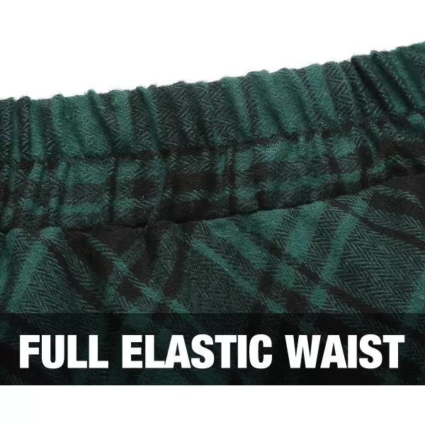 IDEALSANXUN Womens Plaid Skirt Elastic Waist Aline Midi Pleated SkirtsGreen 02